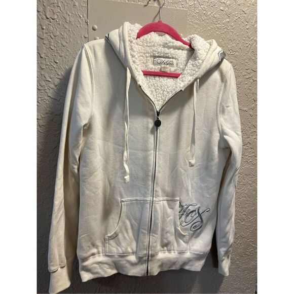 Fox Racing White Sherpa Full Zip Hoodie Size XL - Picture 3 of 11